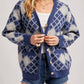 Bluivy - Argyle Button Down Pocket Cardigan