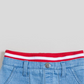Saia de malha canelada com babados e cós canelado Kinderkind para meninas, azul, tamanho 4T