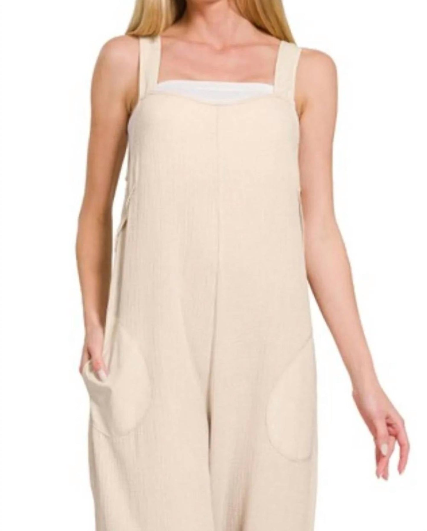 Trendsi - Zenana Double Gauze Washed Wide Leg Overalls