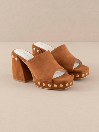 Oasis Society - The Leona - Studded Suede Platform Heels
