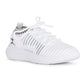Tênis esportivo feminino Danskin Stretch Energy com cadarço e bico redondo, branco, tamanho 9