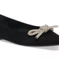 Steve Madden - Women's Pointed Toe Rhinestone Bow Slip On Flat