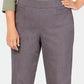 Calça feminina Alfred Dunner Classic Allure Tummy Control, comprimento médio, cinza, tamanho 16W