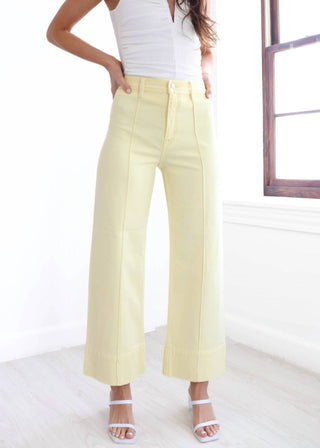 Pistola - Calça Jeans Feminina Penny Pintuck Wide Leg