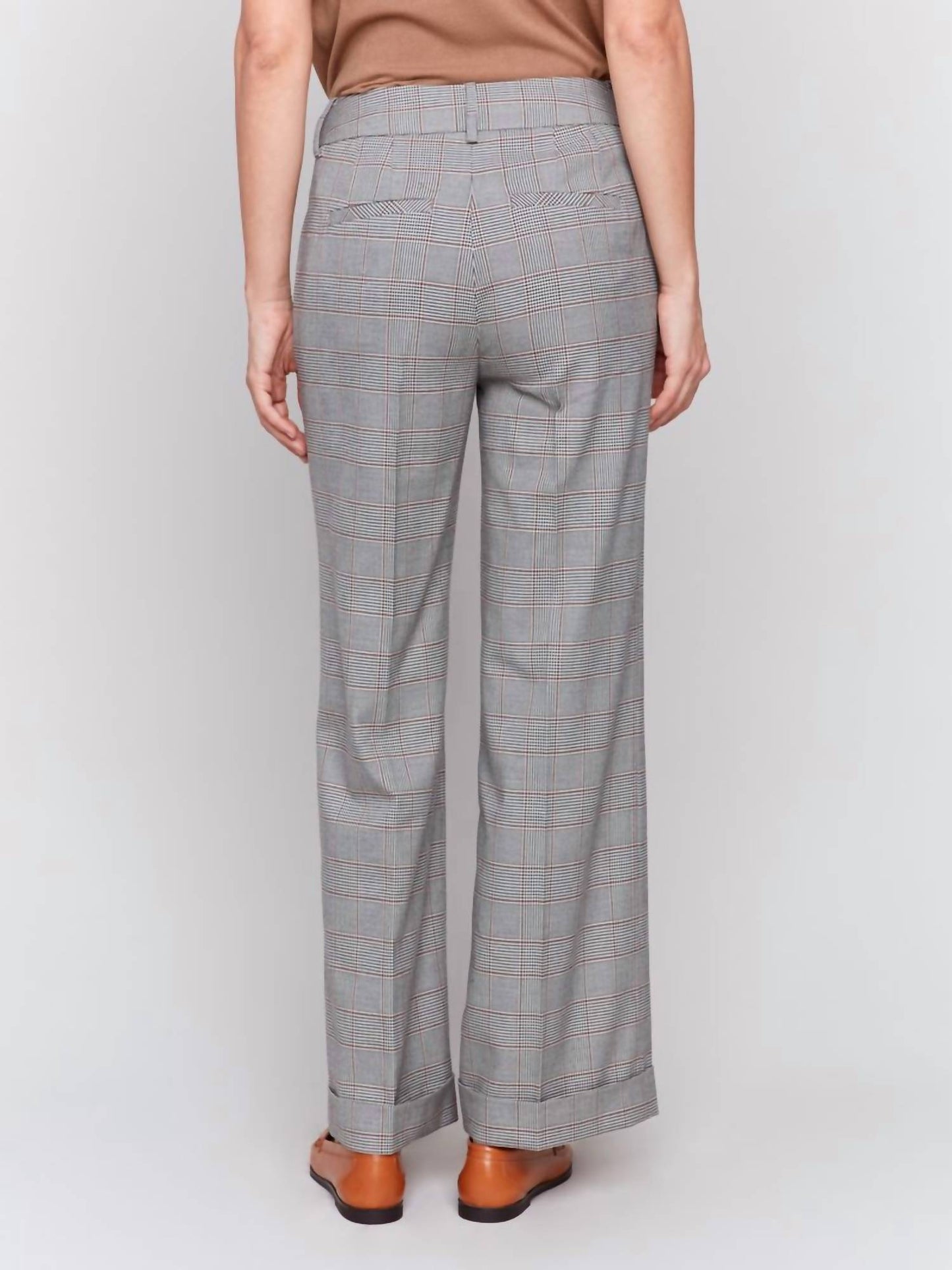 Charlie B - Glen Check Wide Leg Pant