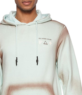 Moletom com capuz masculino Elevenparis com pintura spray de algodão marrom tamanho extragrande