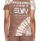 Camiseta masculina tie-dye de algodão com estampa gráfica elevenparis, marrom, tamanho pequeno