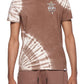 Camiseta masculina tie-dye de algodão com estampa gráfica elevenparis, marrom, tamanho pequeno