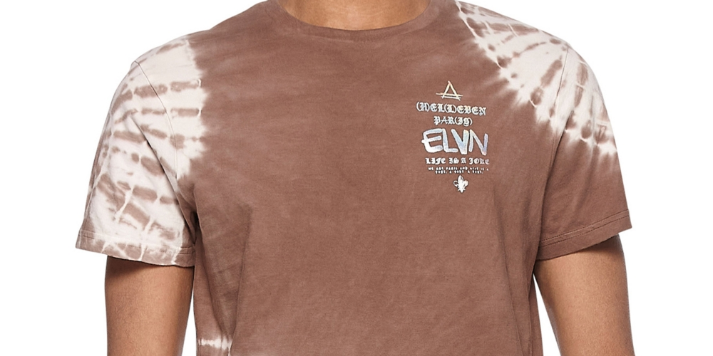 Camiseta masculina tie-dye de algodão com estampa gráfica elevenparis marrom tamanho extragrande