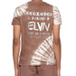 Camiseta masculina Elevenparis com estampa tie-dye de algodão, marrom, tamanho GG