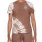 Camiseta masculina Elevenparis com estampa tie-dye de algodão, marrom, tamanho GG