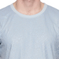 Camiseta masculina texturizada de algodão Eleven Paris, azul, tamanho pequeno