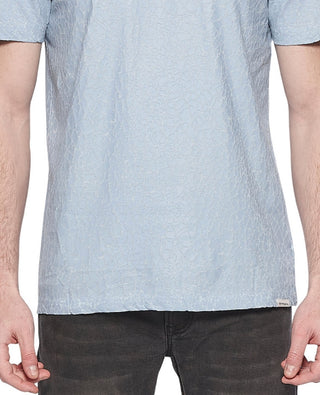 Camiseta masculina de algodão rachado Elevenparis, azul, tamanho extragrande