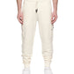 Calça cargo masculina de algodão Elevenparis, branca, tamanho médio