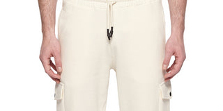 Calça cargo masculina de algodão Elevenparis, branca, tamanho médio