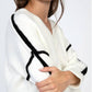 An'Ge - Lejupiter Bicolour V Neck Sweater