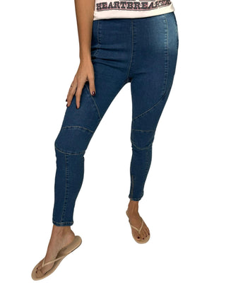 Free People - Calça Jeans Skinny Bella Moto de Cintura Alta Feminina