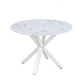 Cross Leg Dining Table With Round Top, For 4 - 6 People - White