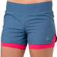 Shorts ASICS Cool 2 em 1 3,5 polegadas feminino azul/rosa pixel