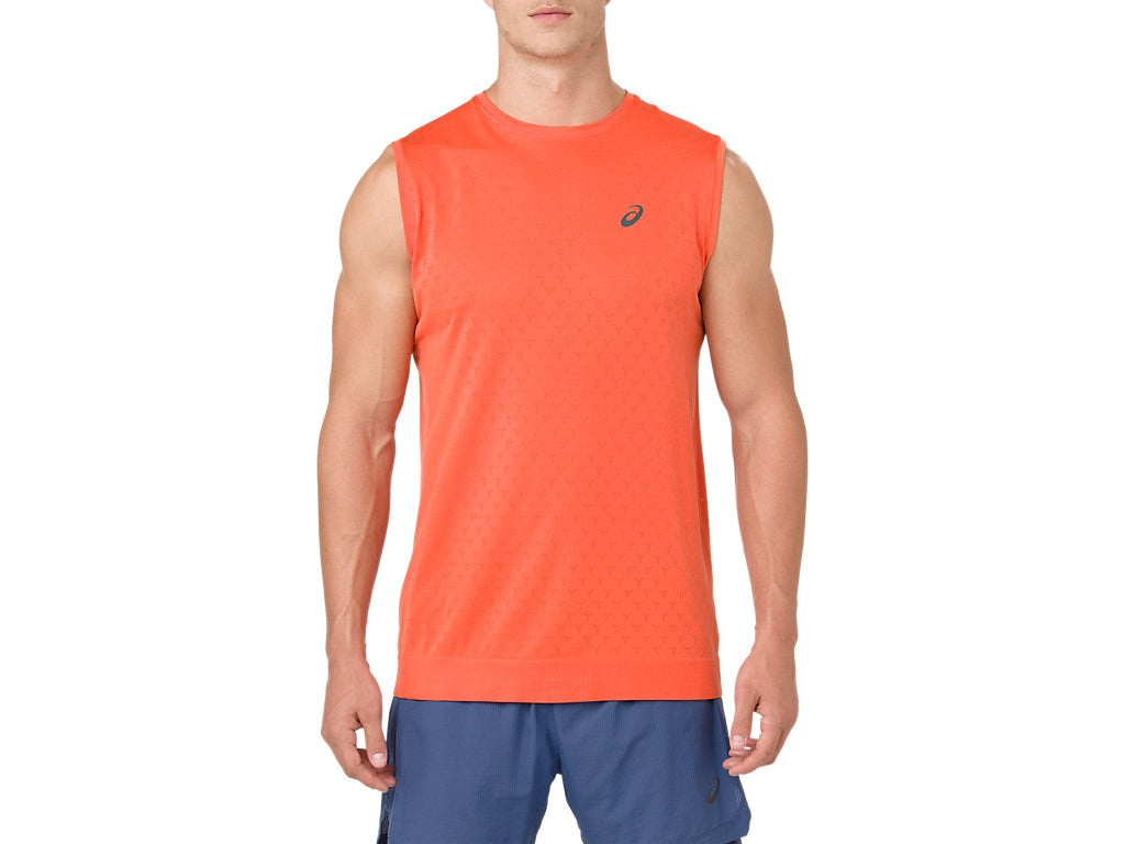 Camisa sem mangas ASICS Gel-Cool masculina Nova laranja tamanho pequeno