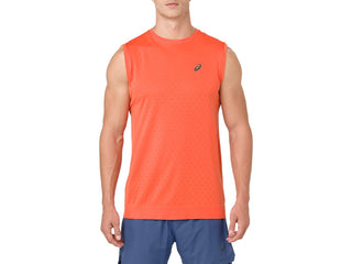 Camisa sem mangas ASICS Gel-Cool masculina Nova laranja tamanho pequeno