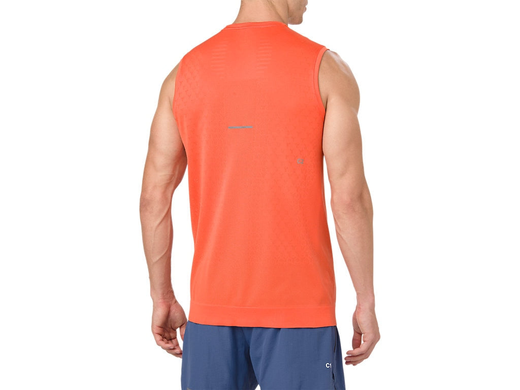 Camisa sem mangas ASICS Gel-Cool masculina Nova laranja tamanho pequeno