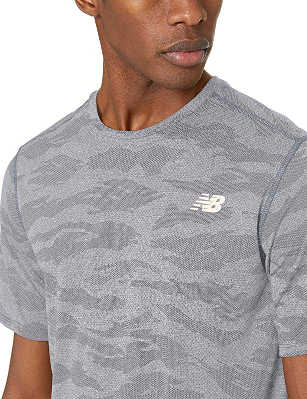 New Balance Q Speed ​​Breathe Masculino Manga Curta Cinza Atlético