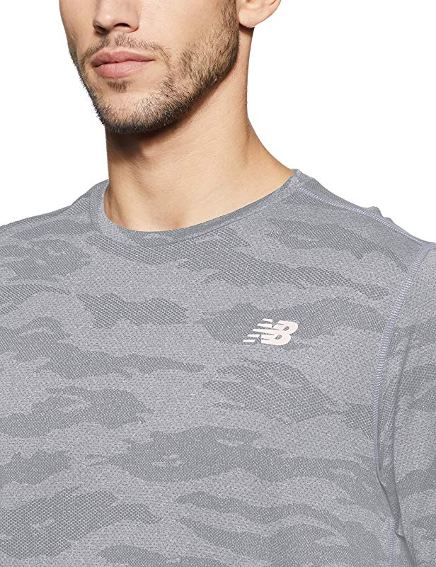 New Balance Q Speed ​​Breathe Masculino Manga Curta Cinza Atlético