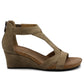 Sandália feminina Adrienne Vittadini Thayer Wedge, marrom, tamanho 7,5 M
