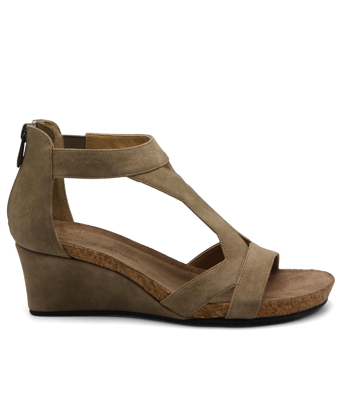 Sandália feminina Adrienne Vittadini Thayer Wedge, marrom, tamanho 7,5 M