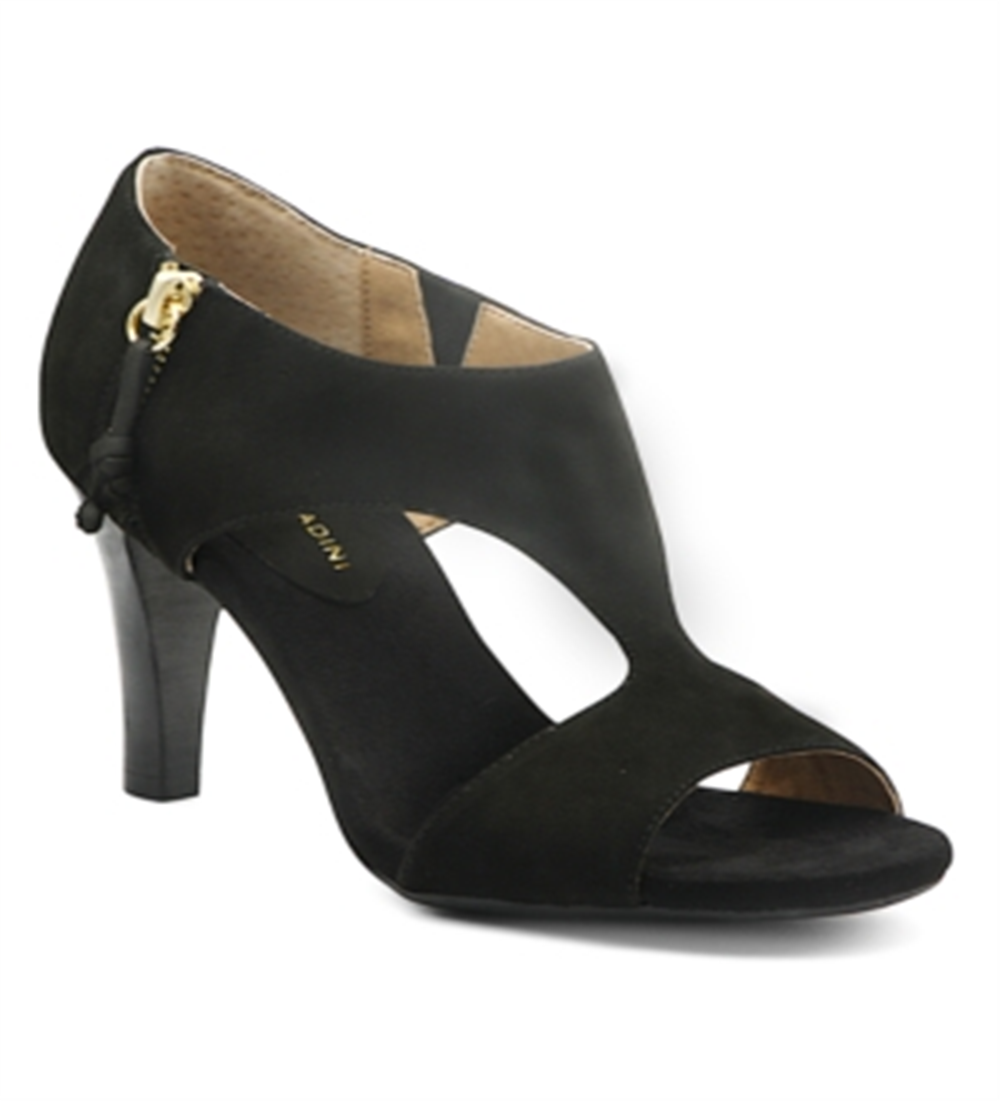 Adrienne Vittadini Venus Peep Toe Shootie Feminino Preto Tamanho 8 M