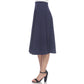 Saia midi evasê feminina White Mark azul tamanho X-G