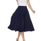 Saia midi evasê feminina White Mark azul tamanho X-G