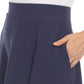 Saia midi evasê feminina White Mark azul tamanho X-G