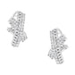 14K White Gold 2.0 Cttw Round-Brilliant Cut Diamond Domed X Shaped Omega Back Stud Earrings (H-I Color, I1-I2 Clarity)