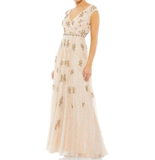 Mac Duggal - Vestido com manga curta e detalhes embelezados