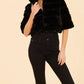 Dolce Cabo - Faux Fur Paneled Cropped Jacket