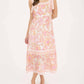 Blu Pepper - Floral Trim Detail Tie Strap Midi Dress