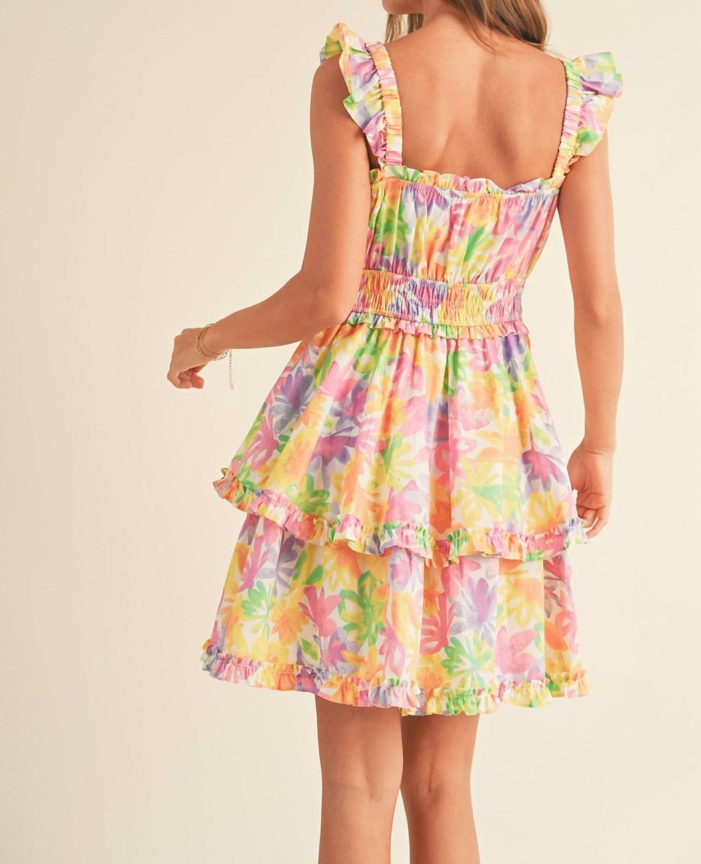 &Merci - Floral Ruffle Trim Mini Dress