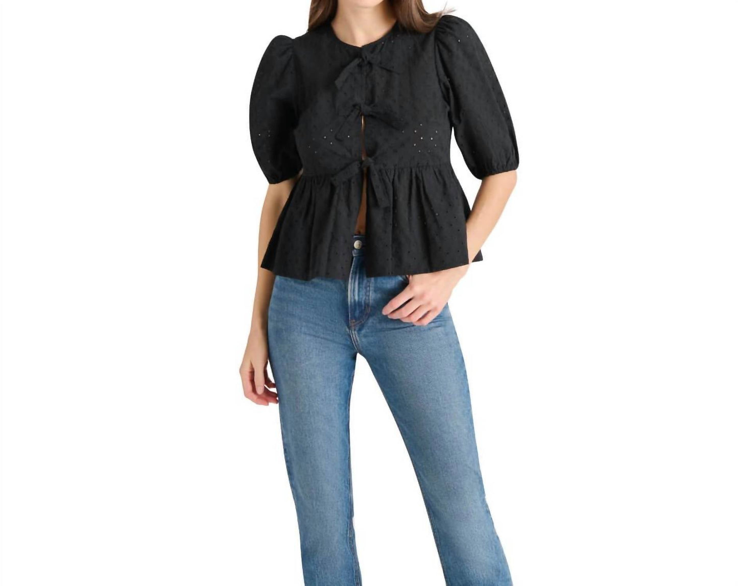 Steve Madden - Paula Eyelet Tie Front Top