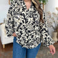 Double Take - Full Size Printed Ruffle Trim Balloon Sleeve Shirt