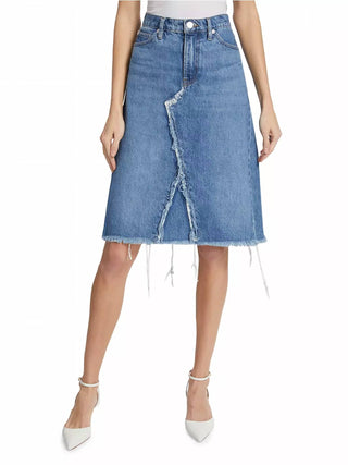 Frame - Deconstructed Denim Midi Skirt