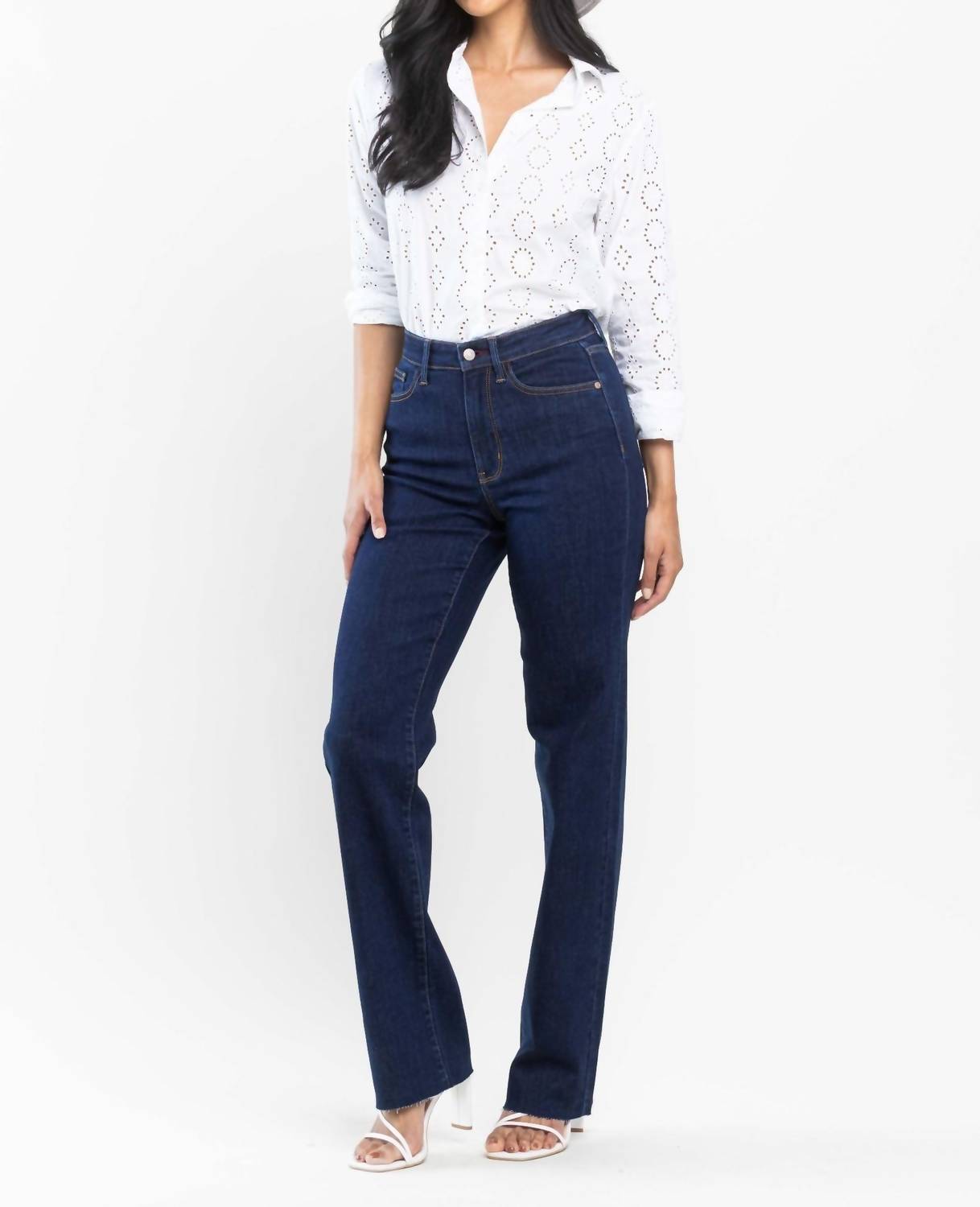 Judy Blue - High Waist Vintage & Back Darts Detail Straight Denim Jeans