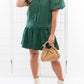 Tcec - Louise Pleated Aline Puff Sleeve Mini Dress