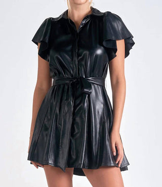 Elan - Vestido curto com babados na cor manteiga