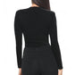 Good American - VELVET LONG SLEEVE DEEP V BODYSUIT