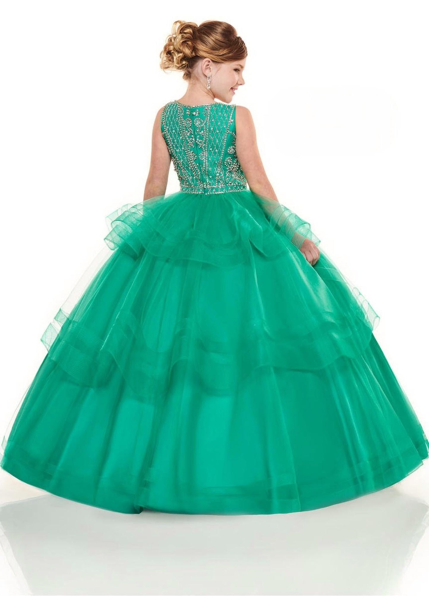Rachel Allan - Beaded Boatneck Pageant Ball Gown