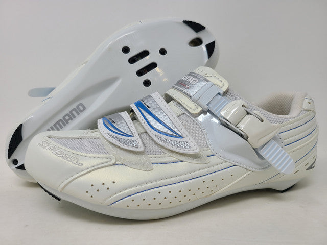 Sapato de ciclismo feminino Shiimano Sh WR41 branco/azul tamanho 39 M UE