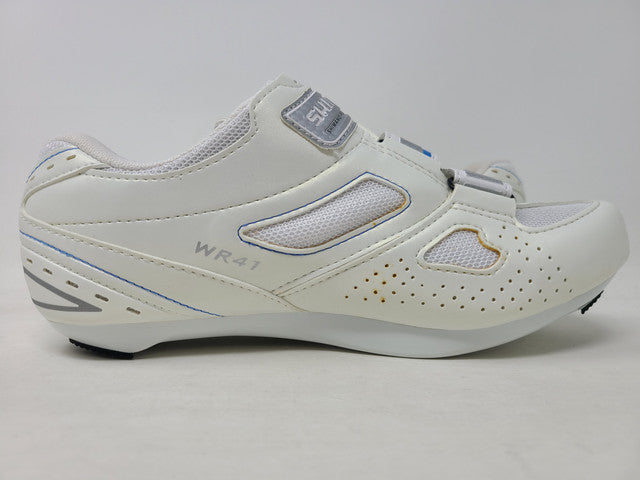 Sapato de ciclismo feminino Shiimano Sh WR41 branco/azul tamanho 39 M UE