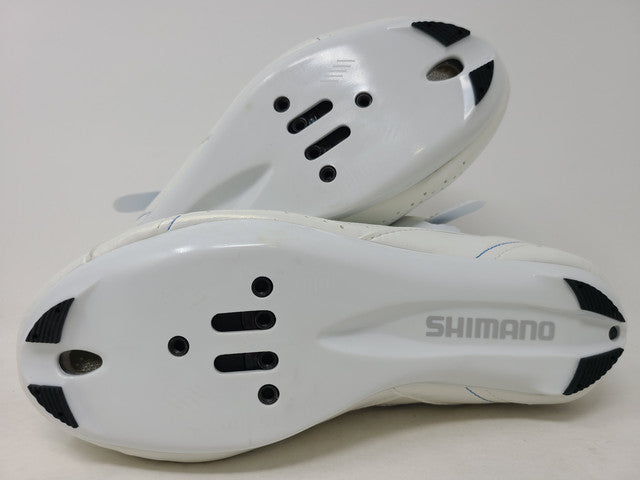 Sapato de ciclismo feminino Shiimano Sh WR41 branco/azul tamanho 39 M UE